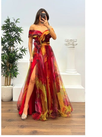 Daniela - Robe longue Stupenda à épaules dénudées