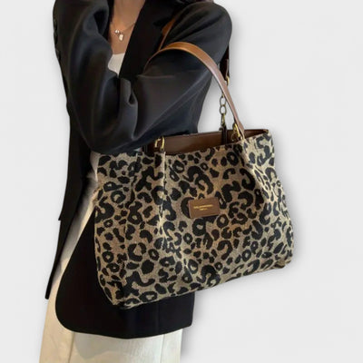 Nora. - Bourse à Tracolla en toile avec Stampa Leopardo