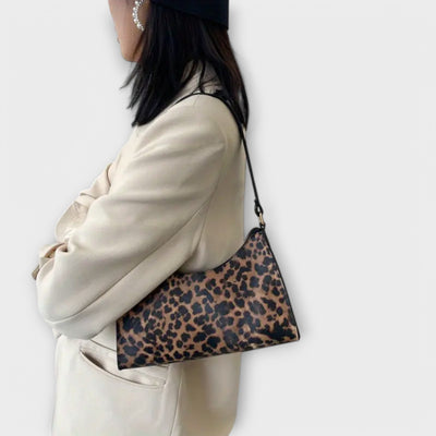 Nora. - Bourse à spalla en style français avec motif léopard