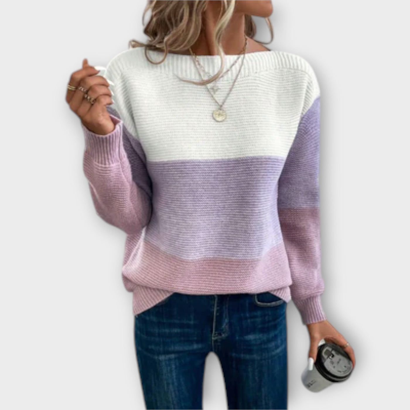 Ainsley | Maglione à Righe pour Donna | Morbido et Accattivante