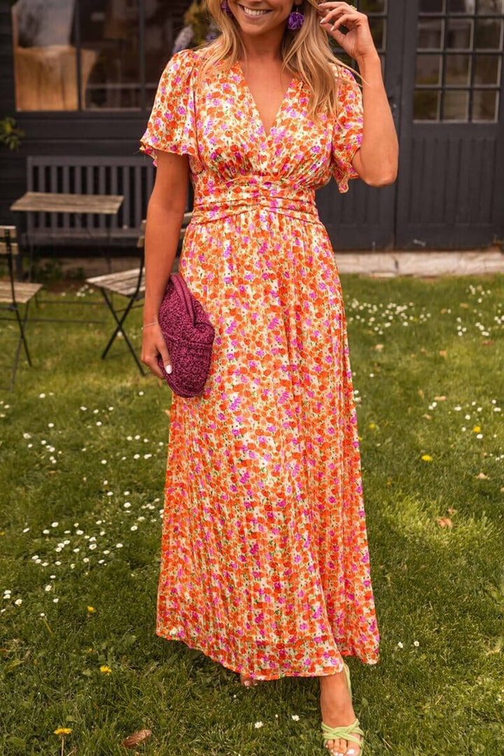 Robe longue élégante à col en V Sandra