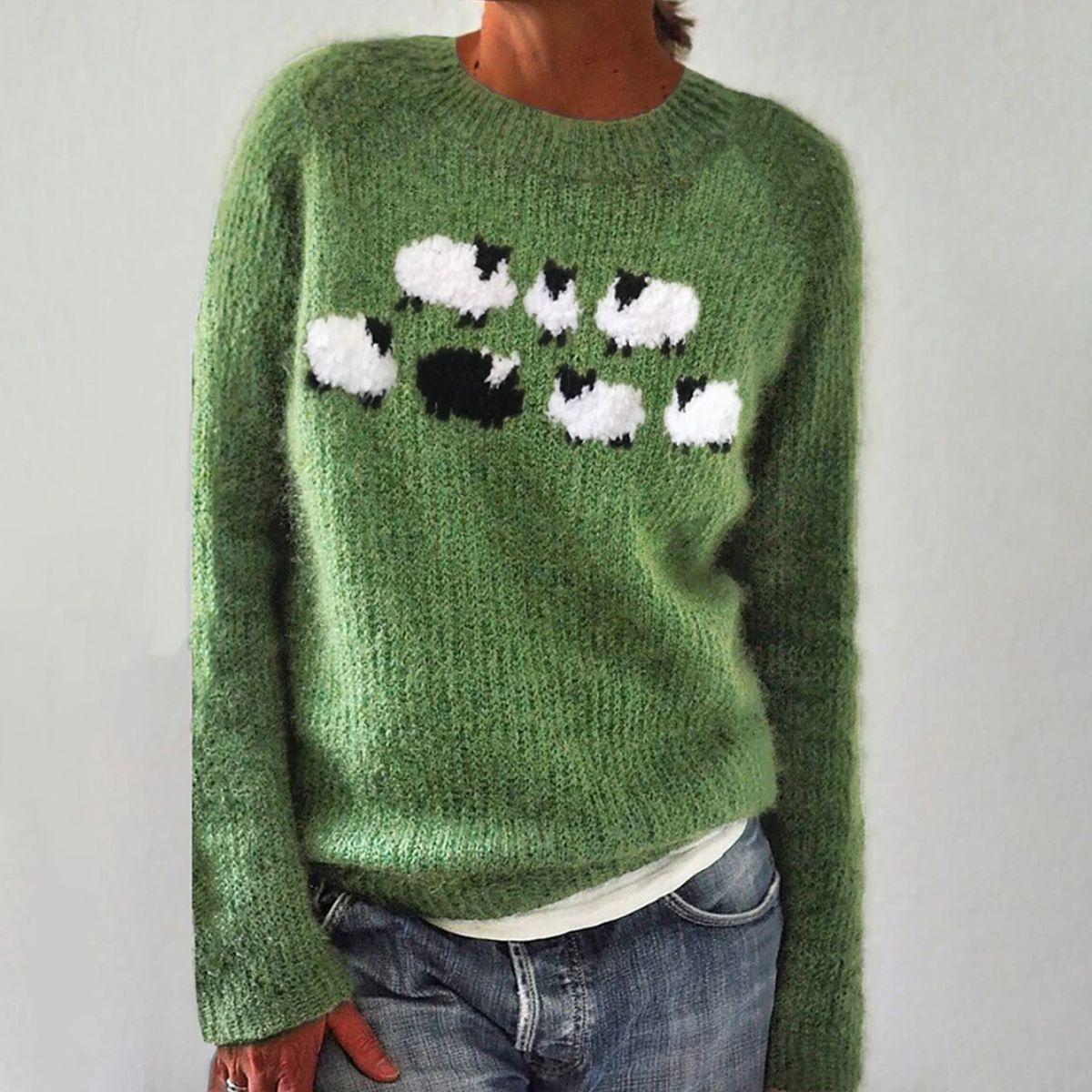 VERDE™ | MAGLIONE A MANICHE LUNGHE EN STILE ARTIGIANALE