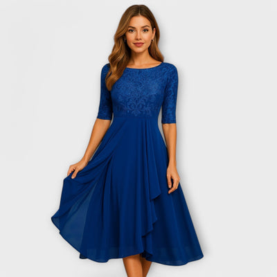 Marthe | Vestito Midi con Maniche à Pizzo
