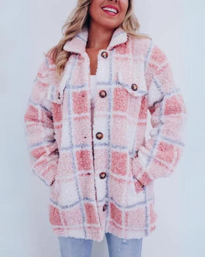 ELINARA - Giacca in Fleece a Quadri