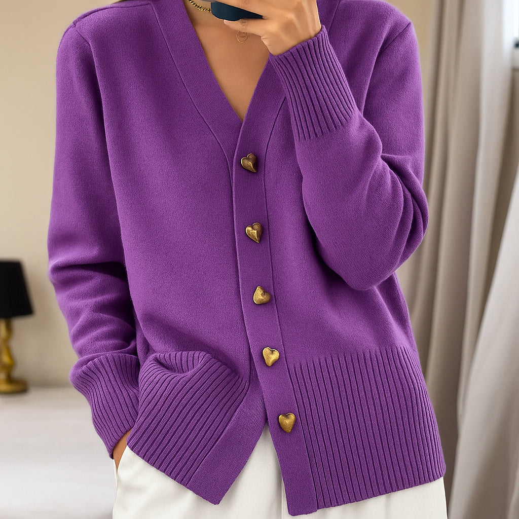 Alyra | Cardigan Tricot Femme avec Bottoni | Confort Leggero
