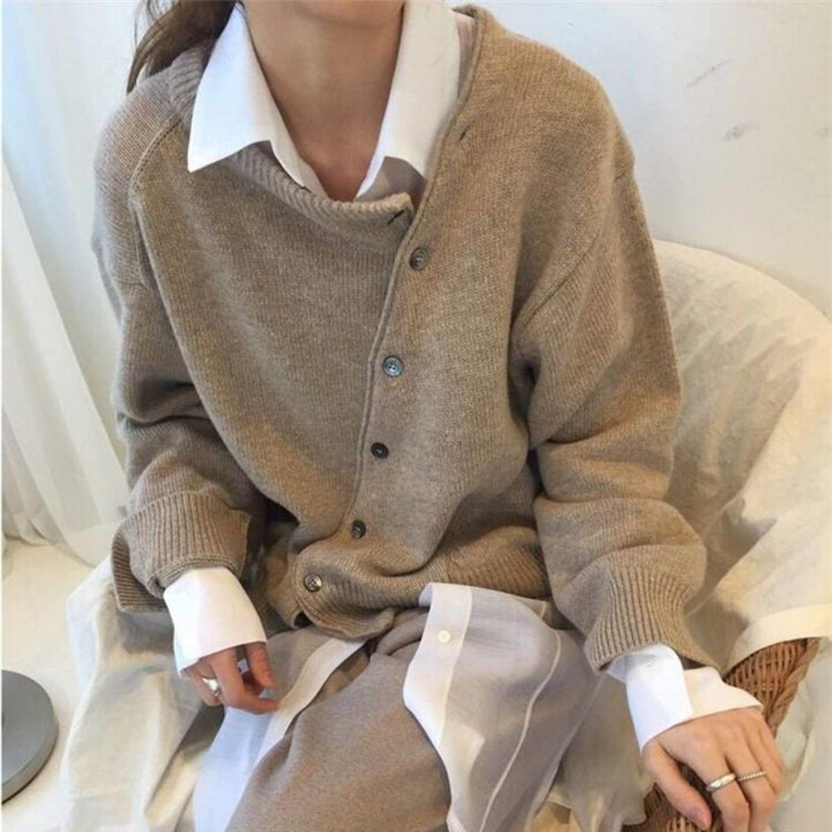Evaline | Cardigan à Collo Rotondo