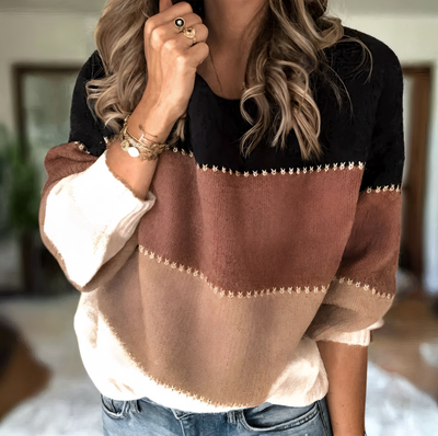 Anthéa | Maglione a blockchi di colore per donna | Vestibilità rilassata