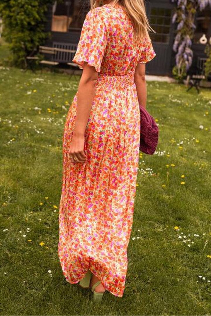 Robe longue élégante à col en V Sandra