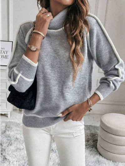 Aurora - Maglione casual a collo alto