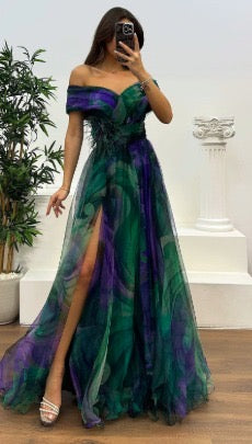 Daniela - Robe longue Stupenda à épaules dénudées