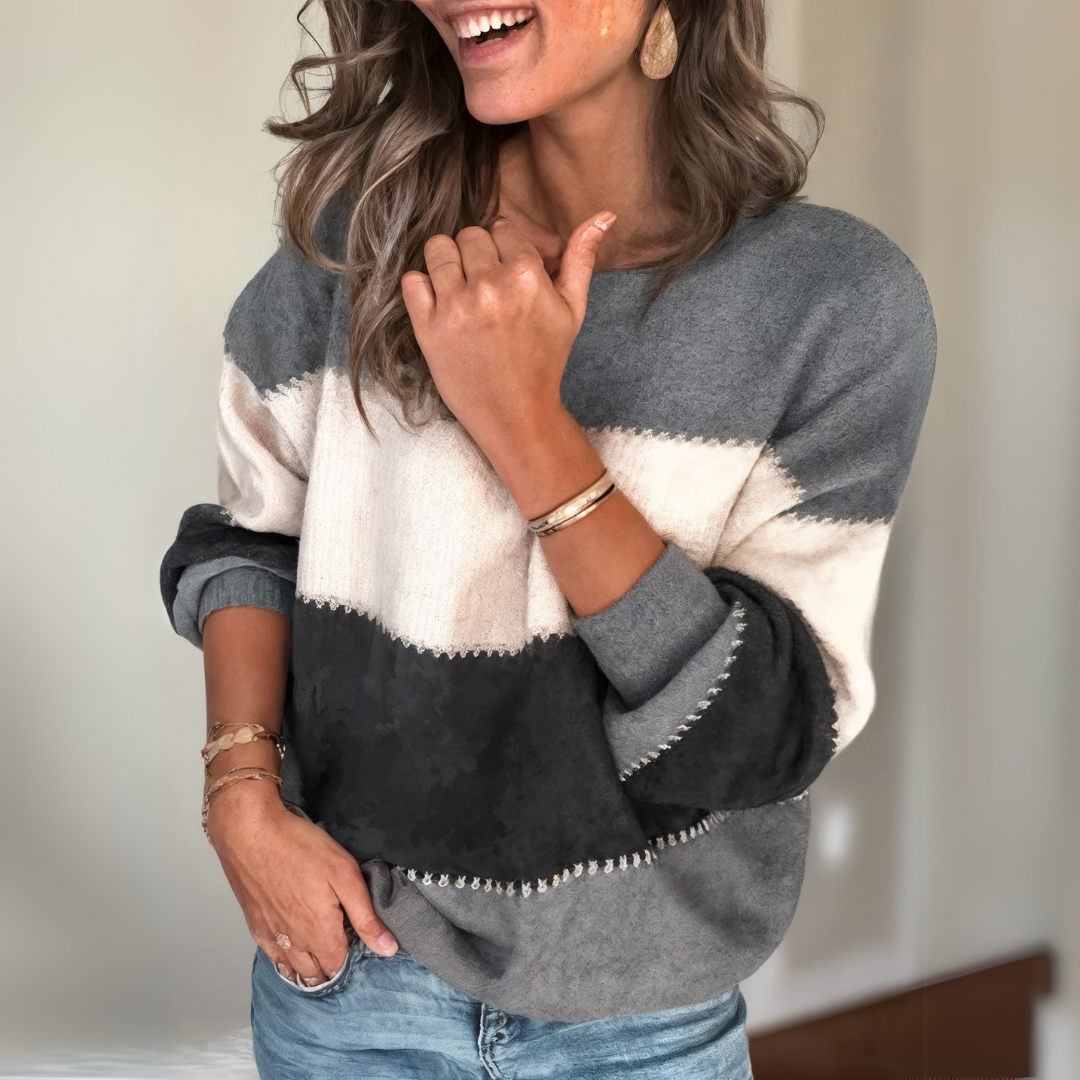 Anthéa | Maglione a blockchi di colore per donna | Vestibilità rilassata