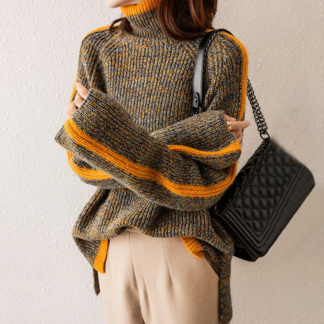 Pull Lada Col Roulé En Maglia &amp; Cachemire