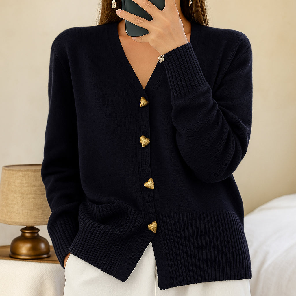 Alyra | Cardigan Tricot Femme avec Bottoni | Confort Leggero
