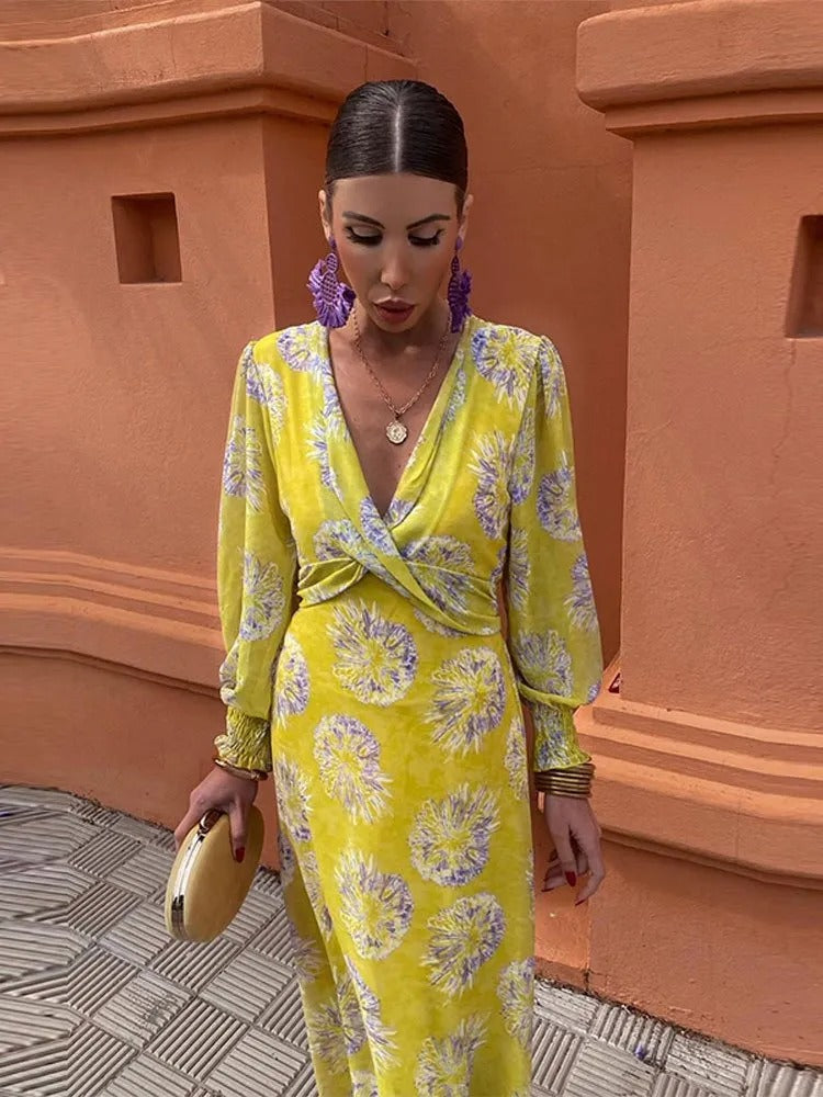 Alondra - Robe portefeuille vibrante 