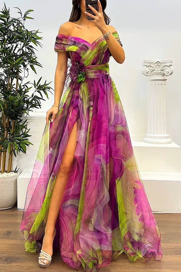 Daniela - Robe longue Stupenda à épaules dénudées