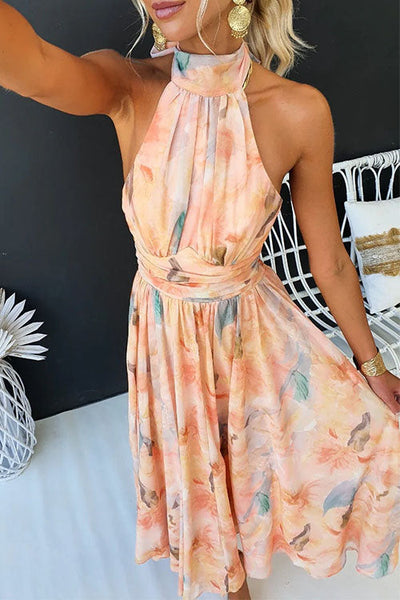 Halter™ - Robe longue imprimée 