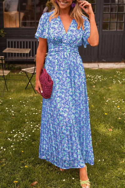 Robe longue élégante à col en V Sandra