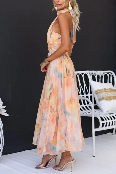 Halter™ - Robe longue imprimée 