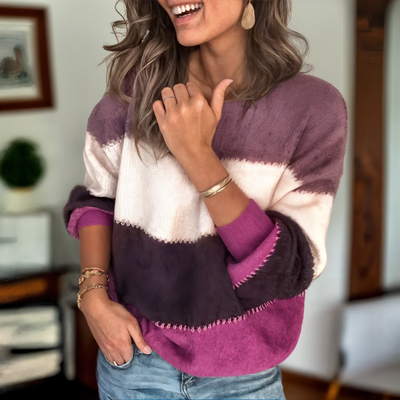 Anthéa | Maglione a blockchi di colore per donna | Vestibilità rilassata