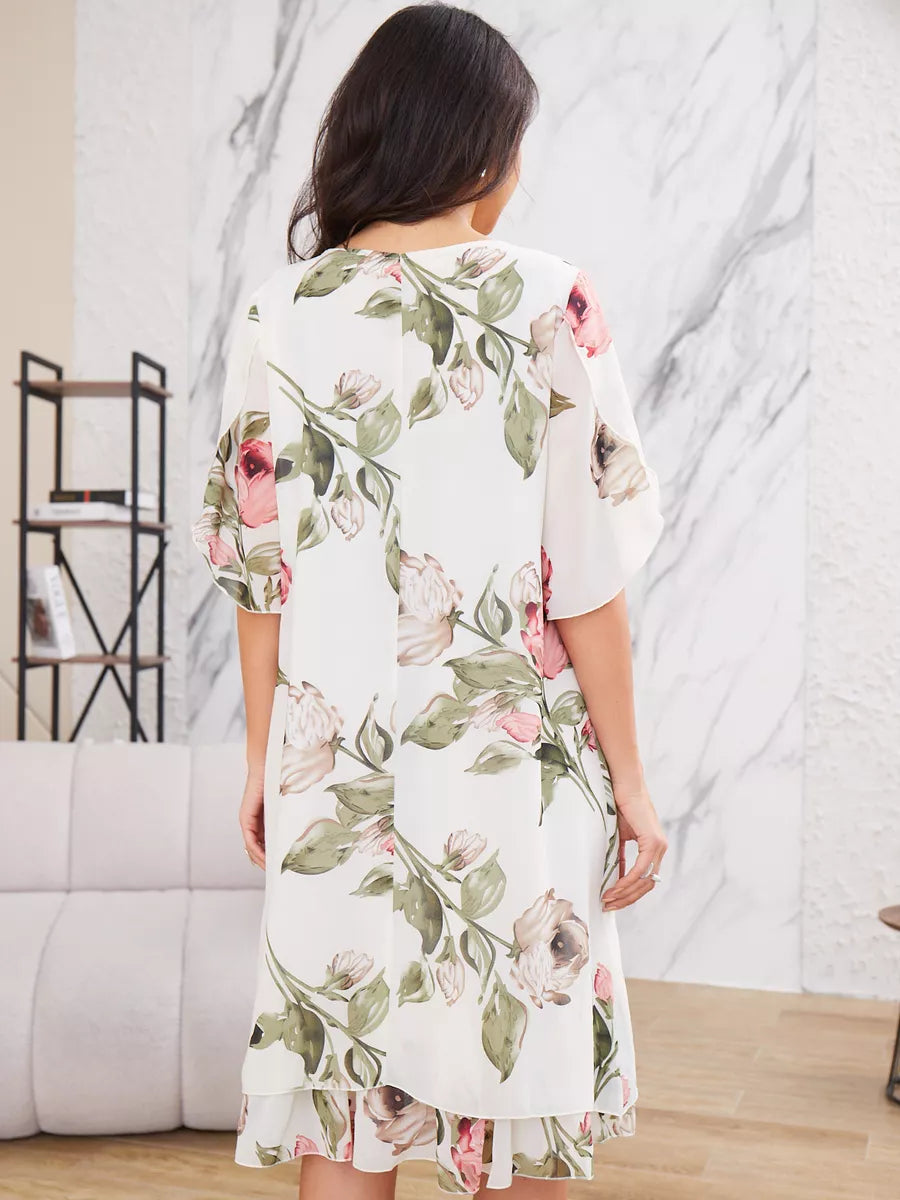 Judith | Robe élégante en mousseline à imprimé floral 