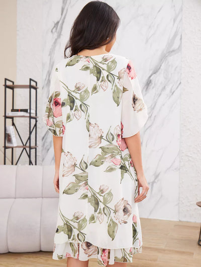 Judith | Robe élégante en mousseline à imprimé floral 