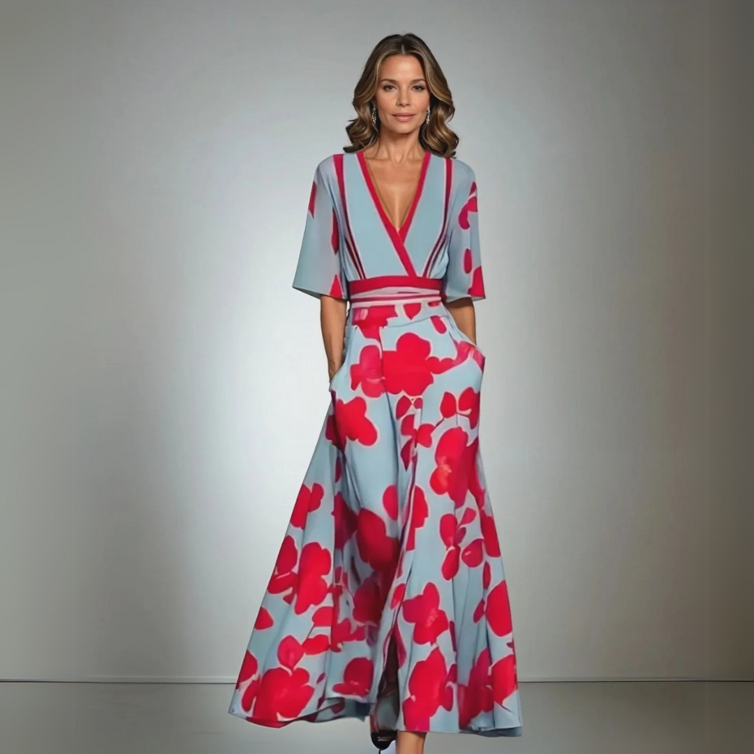 Evie - Robe élégante à motif fleuri 