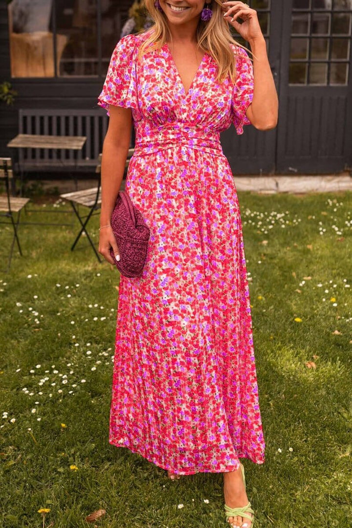 Robe longue élégante à col en V Sandra