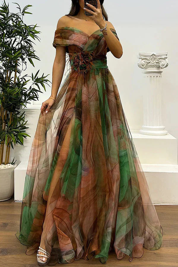 Daniela - Robe longue Stupenda à épaules dénudées