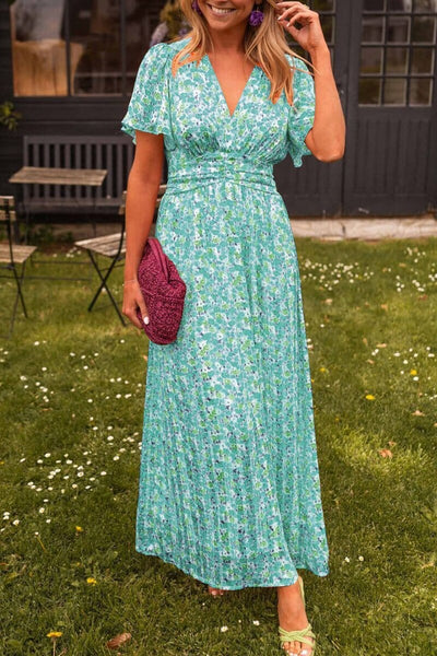 Robe longue élégante à col en V Sandra