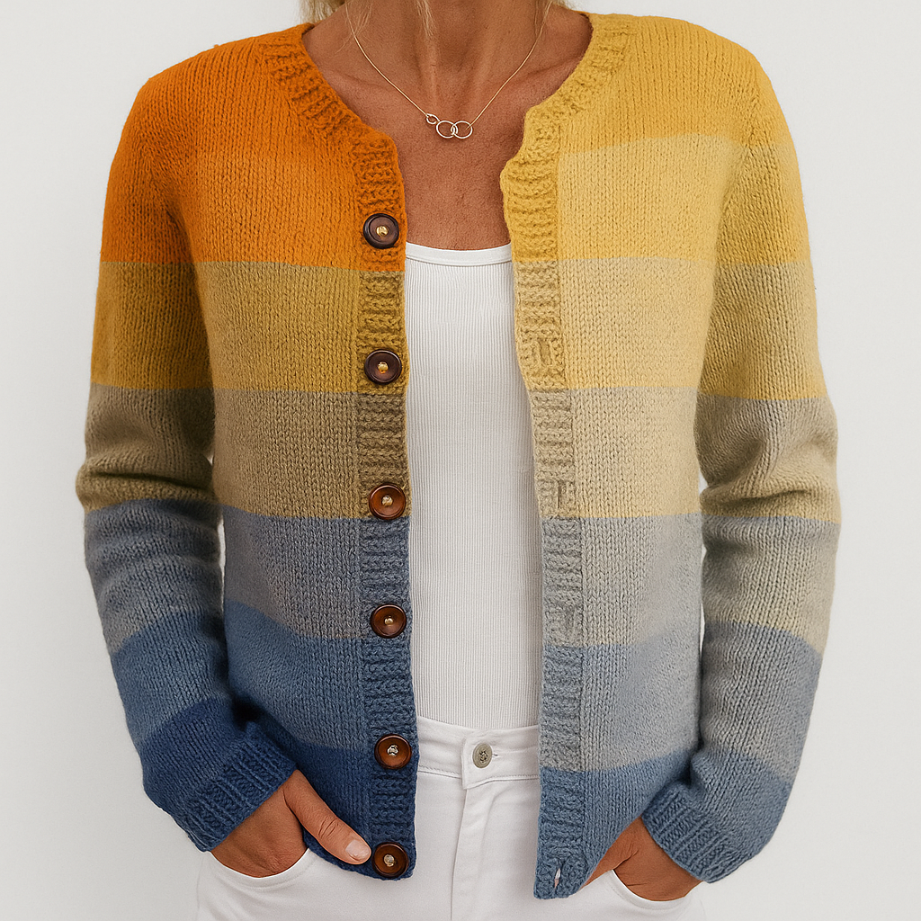 Aline | Cardigan à Maglia Floreale da Donna | Vestibilité polyvalente