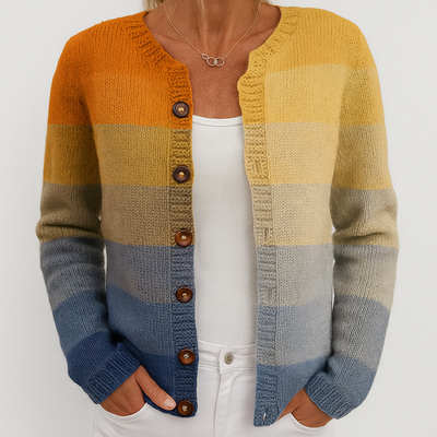 Aline | Cardigan à Maglia Floreale da Donna | Vestibilité polyvalente