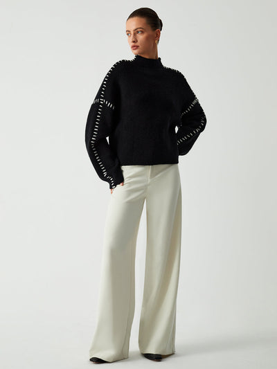 Maglione Col Roulé Con Dettagli Cuciti