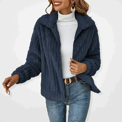 SVEVA™ | CARDIGAN EN PELUCHE ÉLÉGANTE