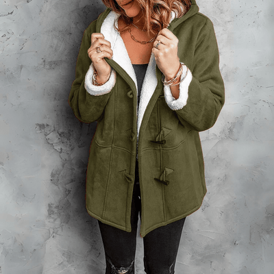 Claudine - Cappotto Peloso avec Cappuccio Chic