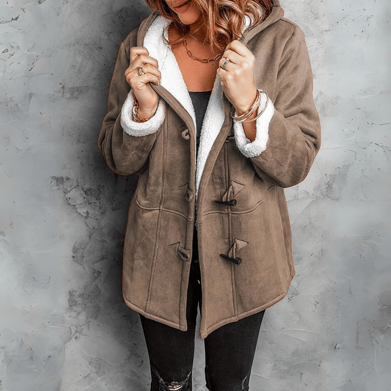 Claudine - Cappotto Peloso avec Cappuccio Chic