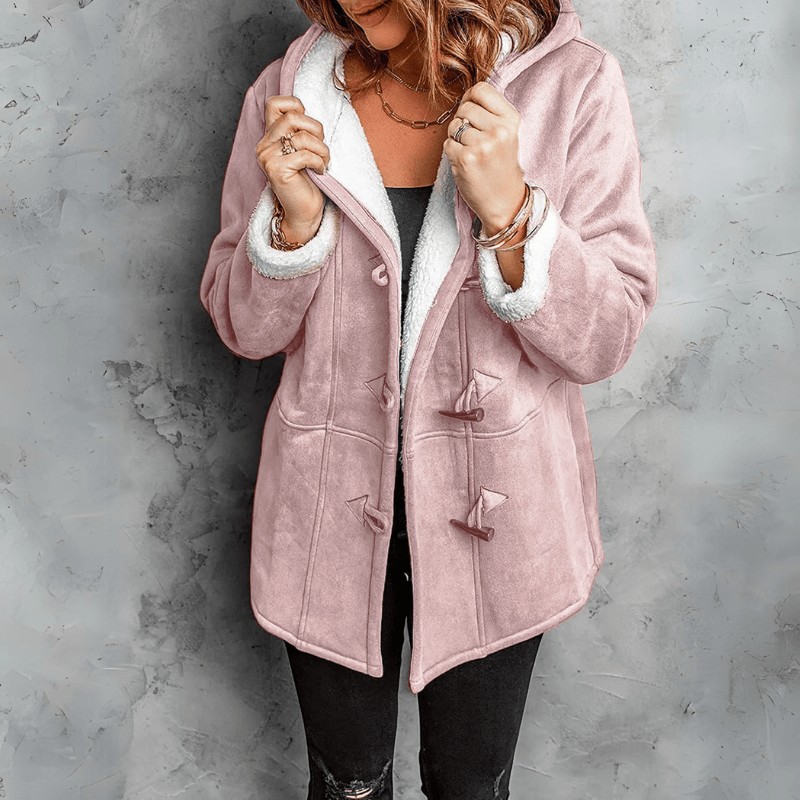 Claudine - Cappotto Peloso avec Cappuccio Chic