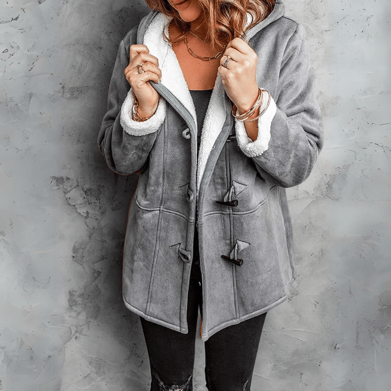 Claudine - Cappotto Peloso avec Cappuccio Chic