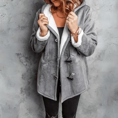 Claudine - Cappotto Peloso avec Cappuccio Chic