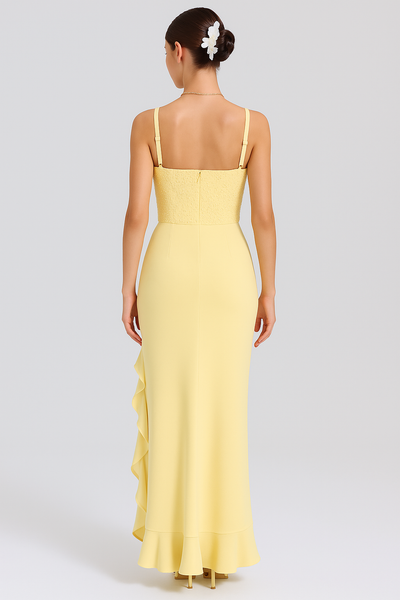 BELLA™ | ABITO CORSETTO EN SATIN CON VOLANT 