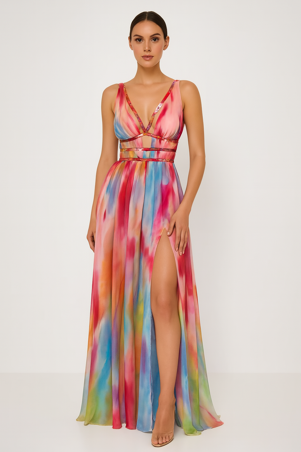 Lucie™ | Abito Maxi avec Stampa Acquerello
