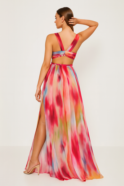 Lucie™ | Abito Maxi avec Stampa Acquerello