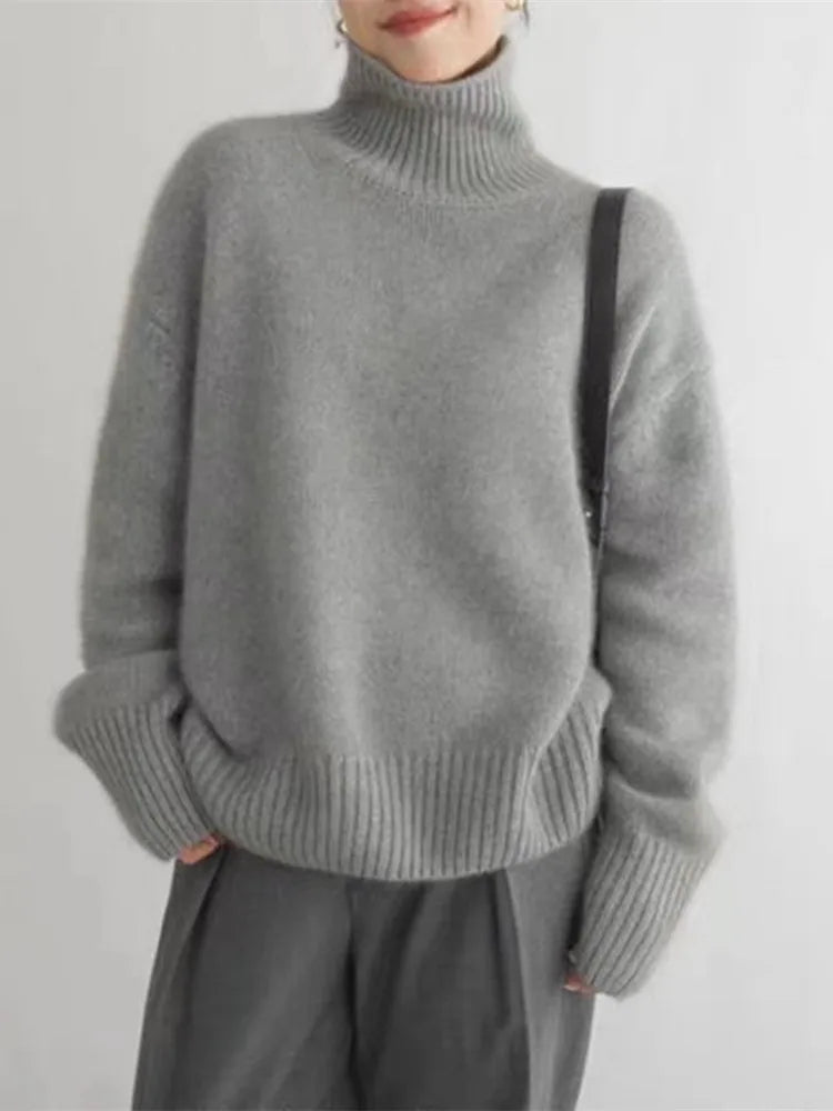 Alecia | pull col roulé élégant