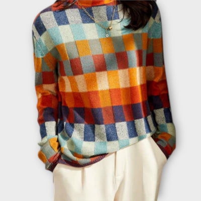 Erika - Maglione à Collo Alto Patchwork