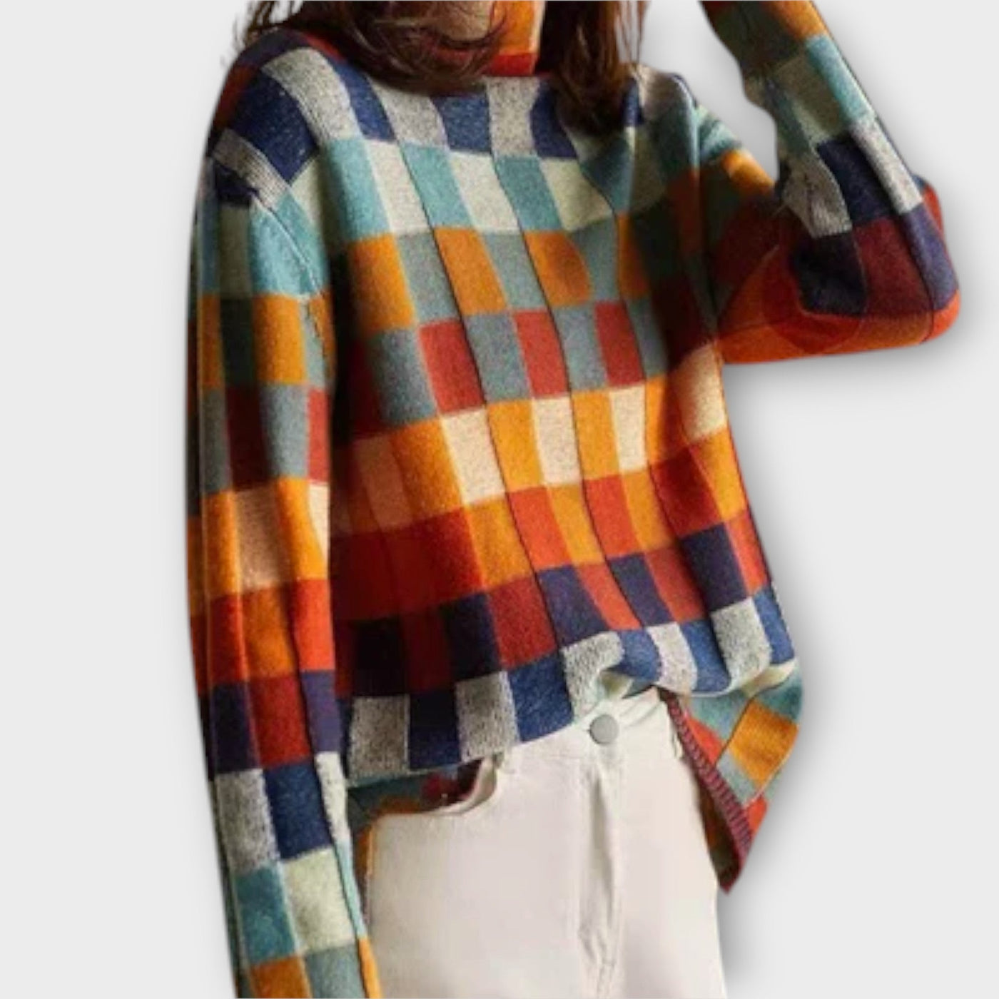 Erika - Maglione à Collo Alto Patchwork