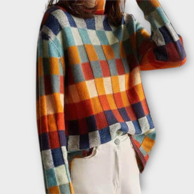 Erika - Maglione à Collo Alto Patchwork