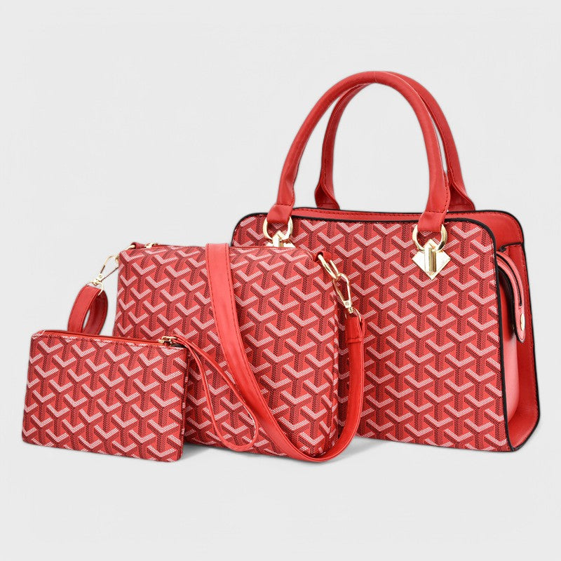 Nora. - Set de bourse géométrique de luxe en 3 pièces