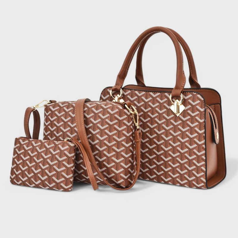 Nora. - Set de bourse géométrique de luxe en 3 pièces