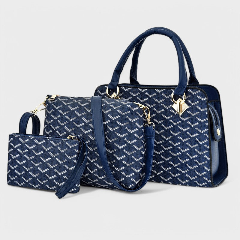 Nora. - Set de bourse géométrique de luxe en 3 pièces