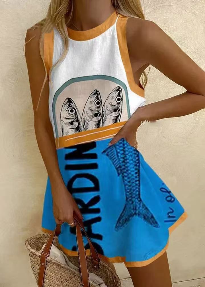 Giorgia™ | Mini-robe avec Stampa Blu 