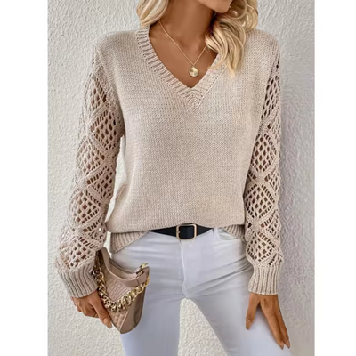 Éloïse™ | Maglione Casual avec Collo a V à Maglia